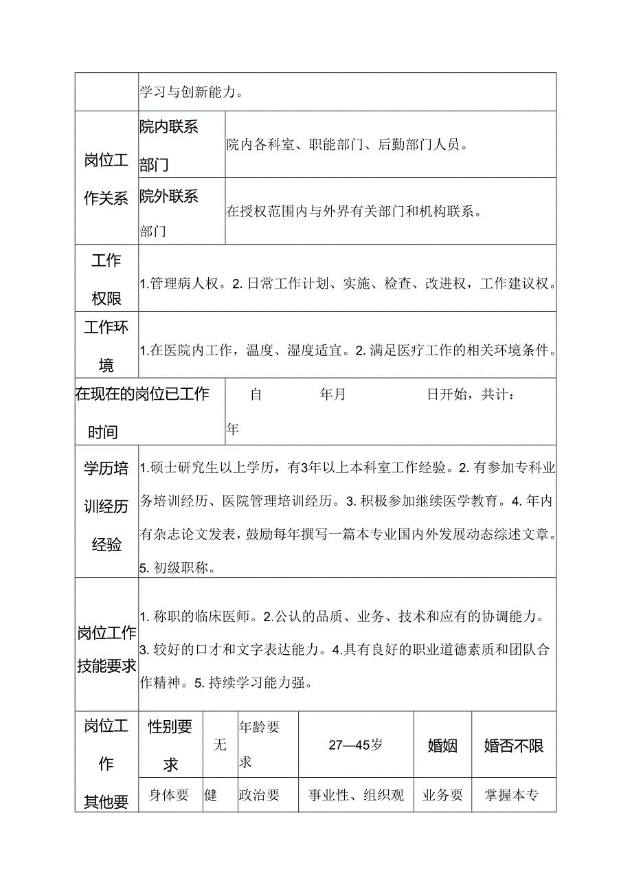 医院普通外科住院医师、助教岗位说明书.docx_第3页