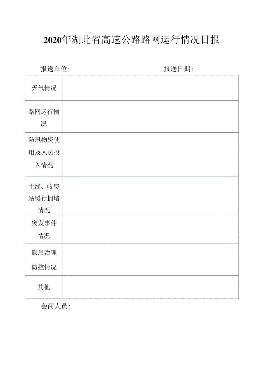 2020年湖北省高速公路路网运行情况日报.docx_第1页