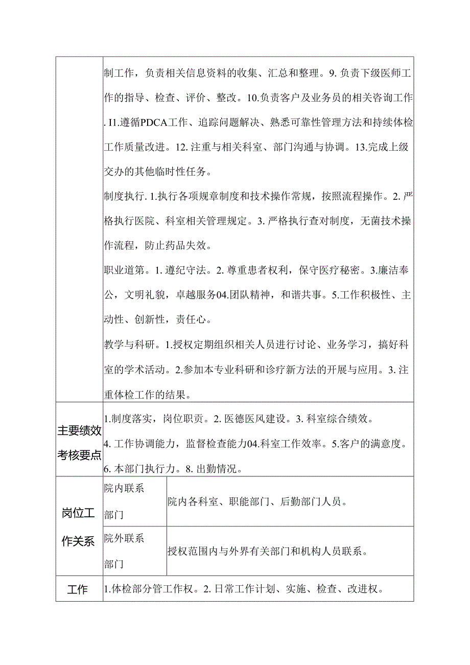 二级医院健康体检中心总检医师岗位说明书.docx_第2页