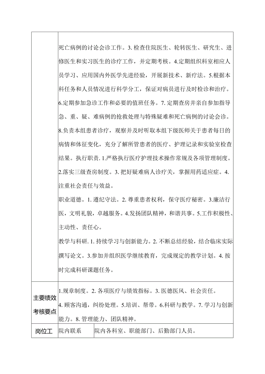 医院急诊科副主任医师岗位说明书.docx_第2页