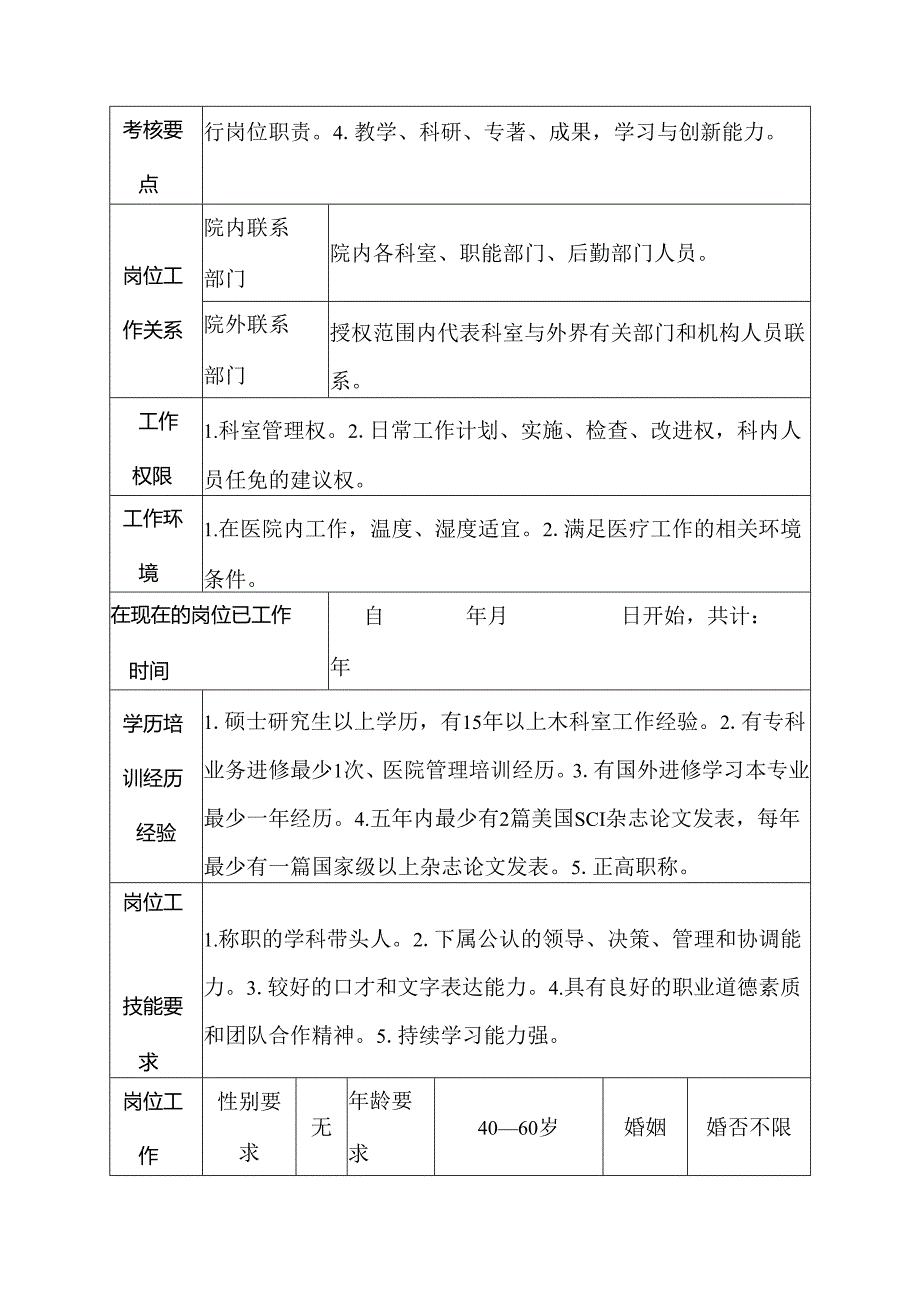 医院普通外科主任医师、教授岗位说明书.docx_第3页