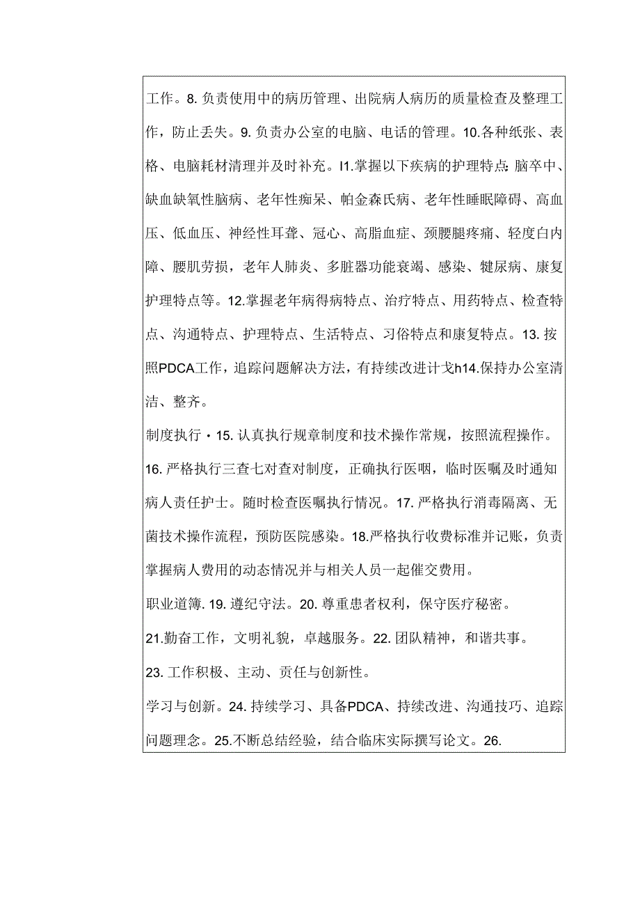 医院老年病科办公室护士岗位说明书.docx_第2页