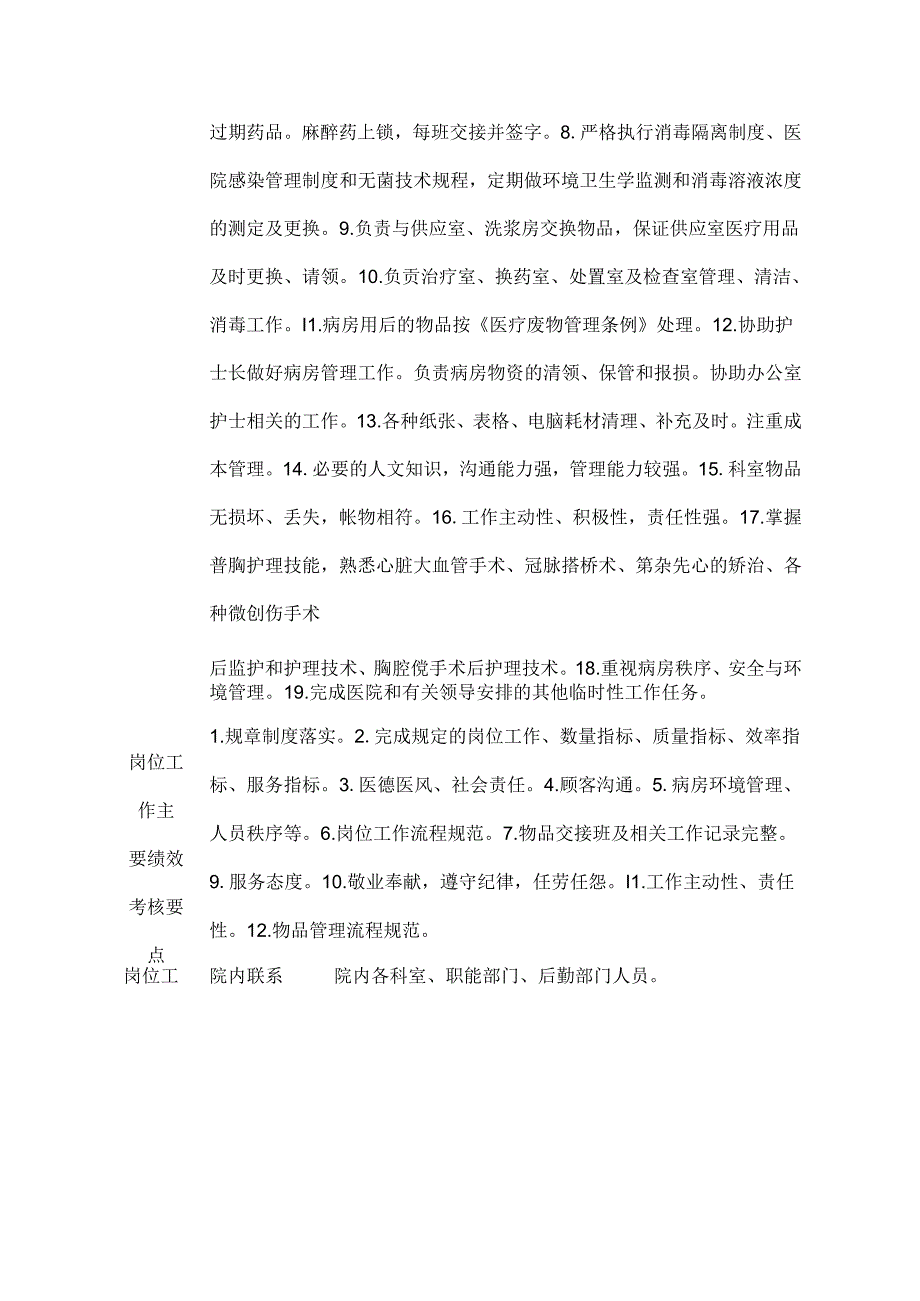 医院心胸外科总务护士岗位说明书.docx_第2页