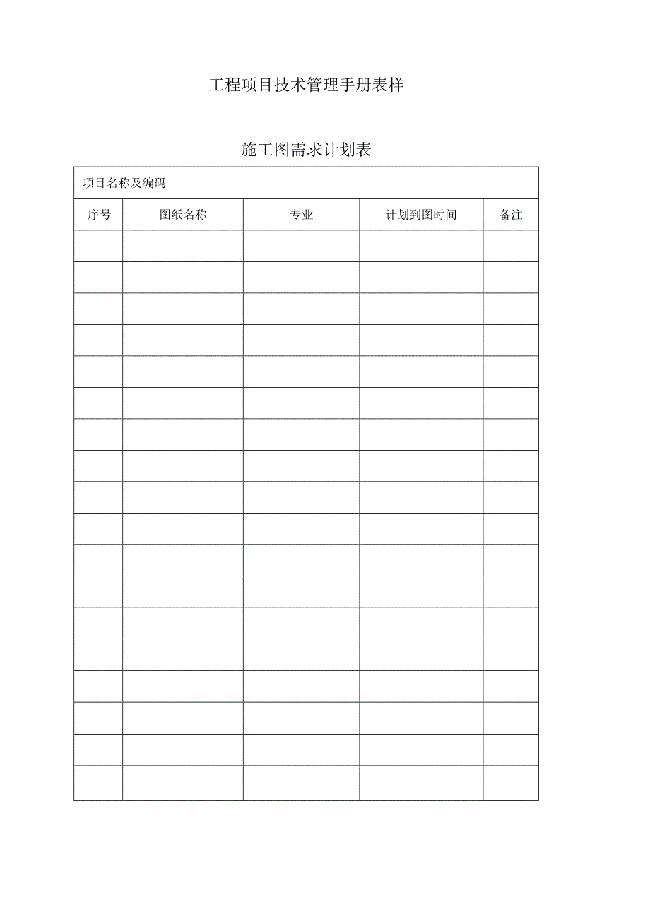 工程项目技术管理手册表样.docx_第1页