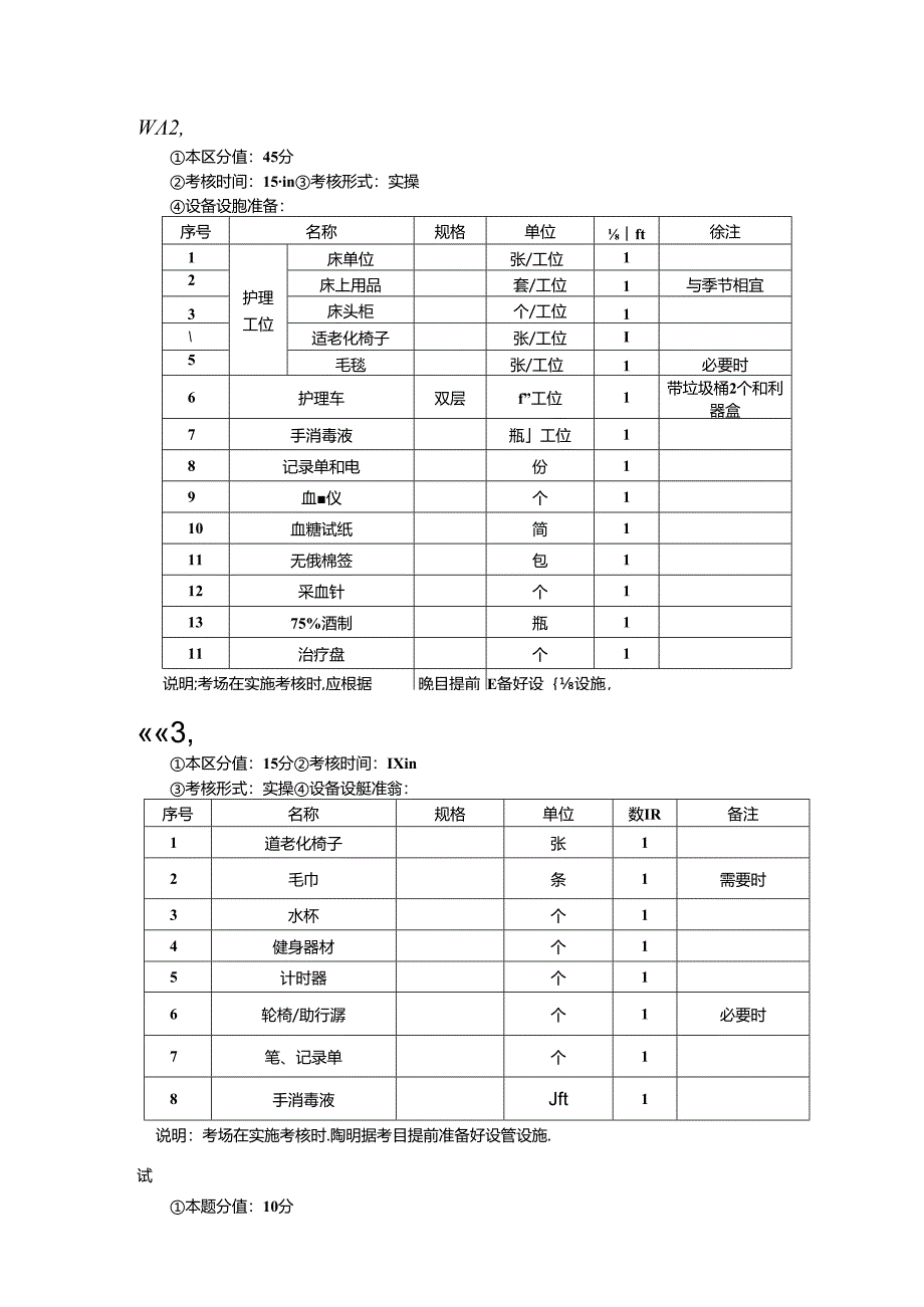 2024年山东省职业技能等级认定试卷 真题 养老护理员（中级）-技能考场准备通知单.docx_第2页