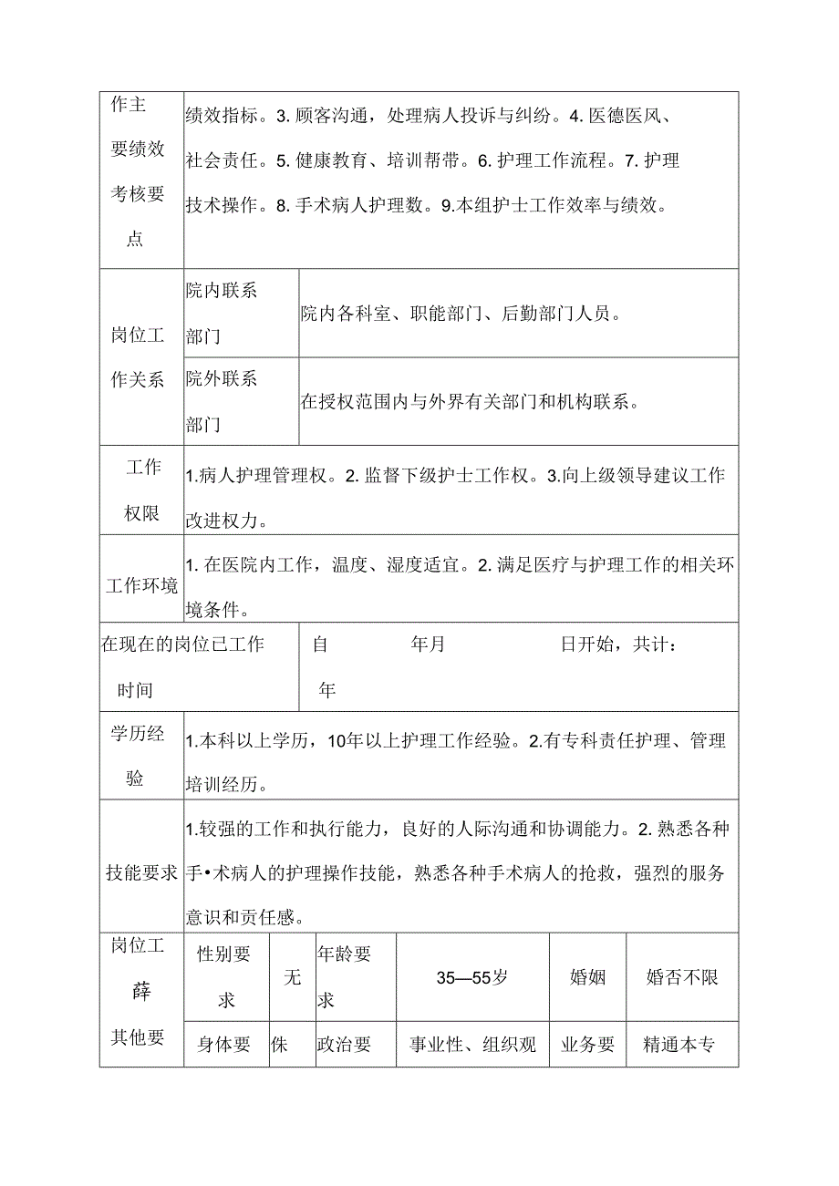 二级甲等医院手术室副主任护师岗位说明书.docx_第3页