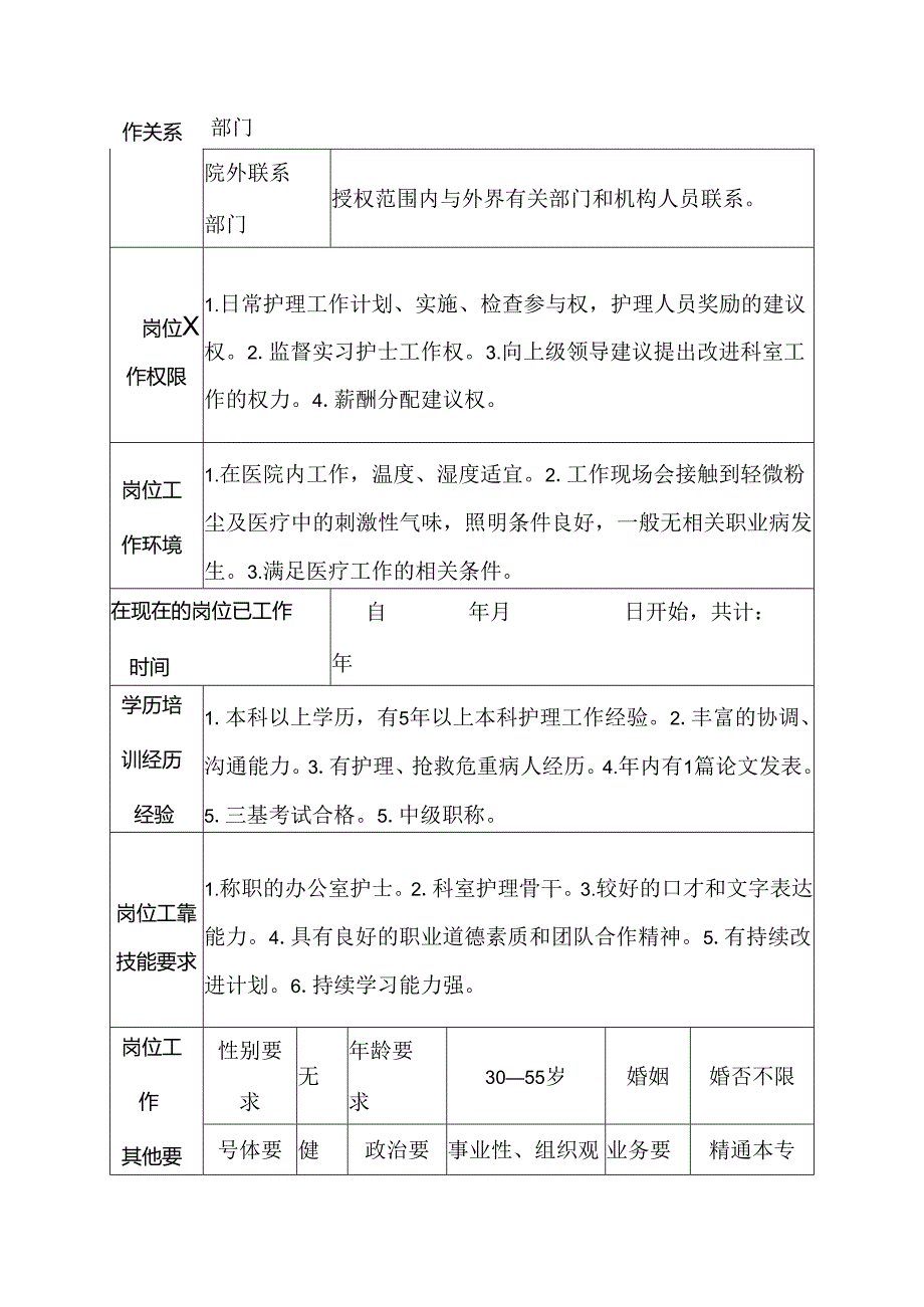 医院感染性疾病科办公室护士岗位说明书.docx_第3页