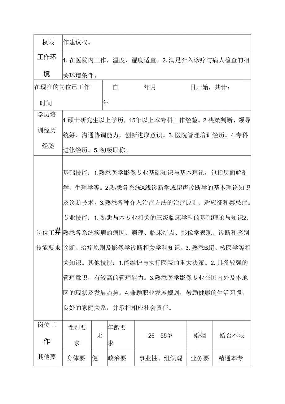 二级甲等医院放射科介入治疗室医师岗位说明书.docx_第3页