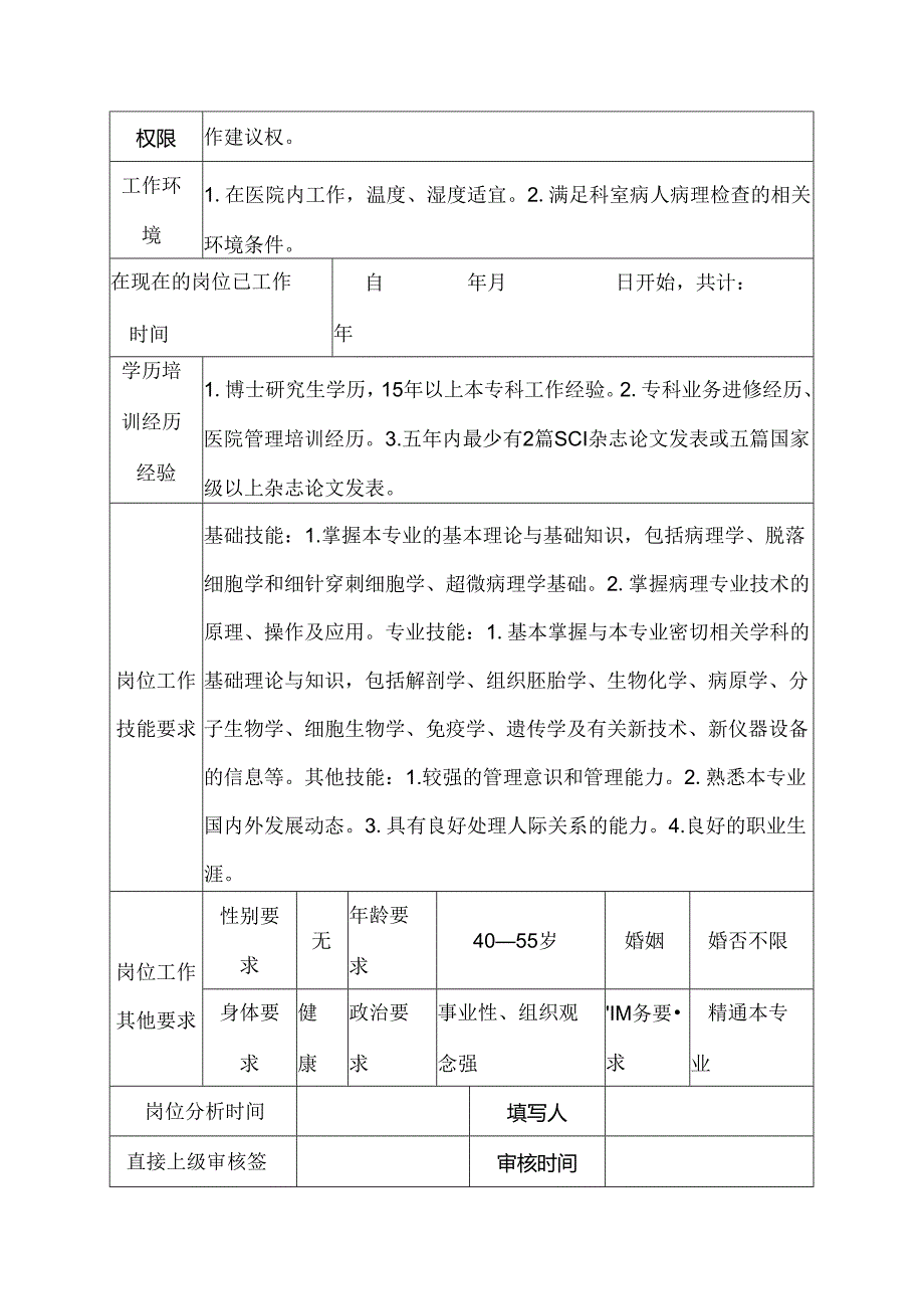 二级甲等医院医疗病理科主任岗位说明书.docx_第3页