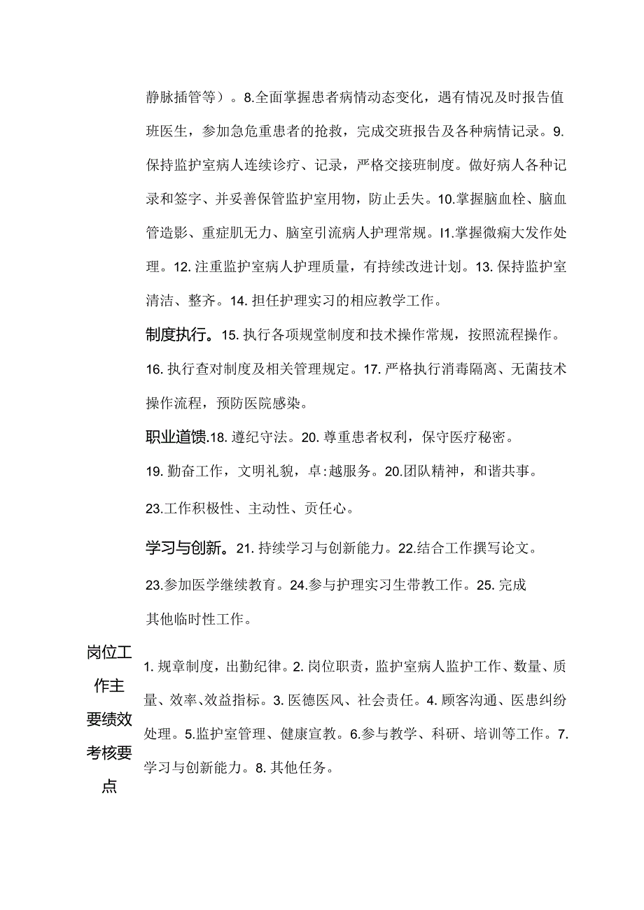 医院神经内科监护室护士岗位说明书.docx_第2页