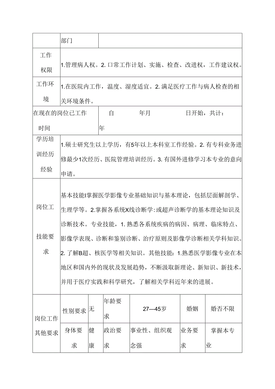 二级甲等医院放射科医师岗位说明书.docx_第3页