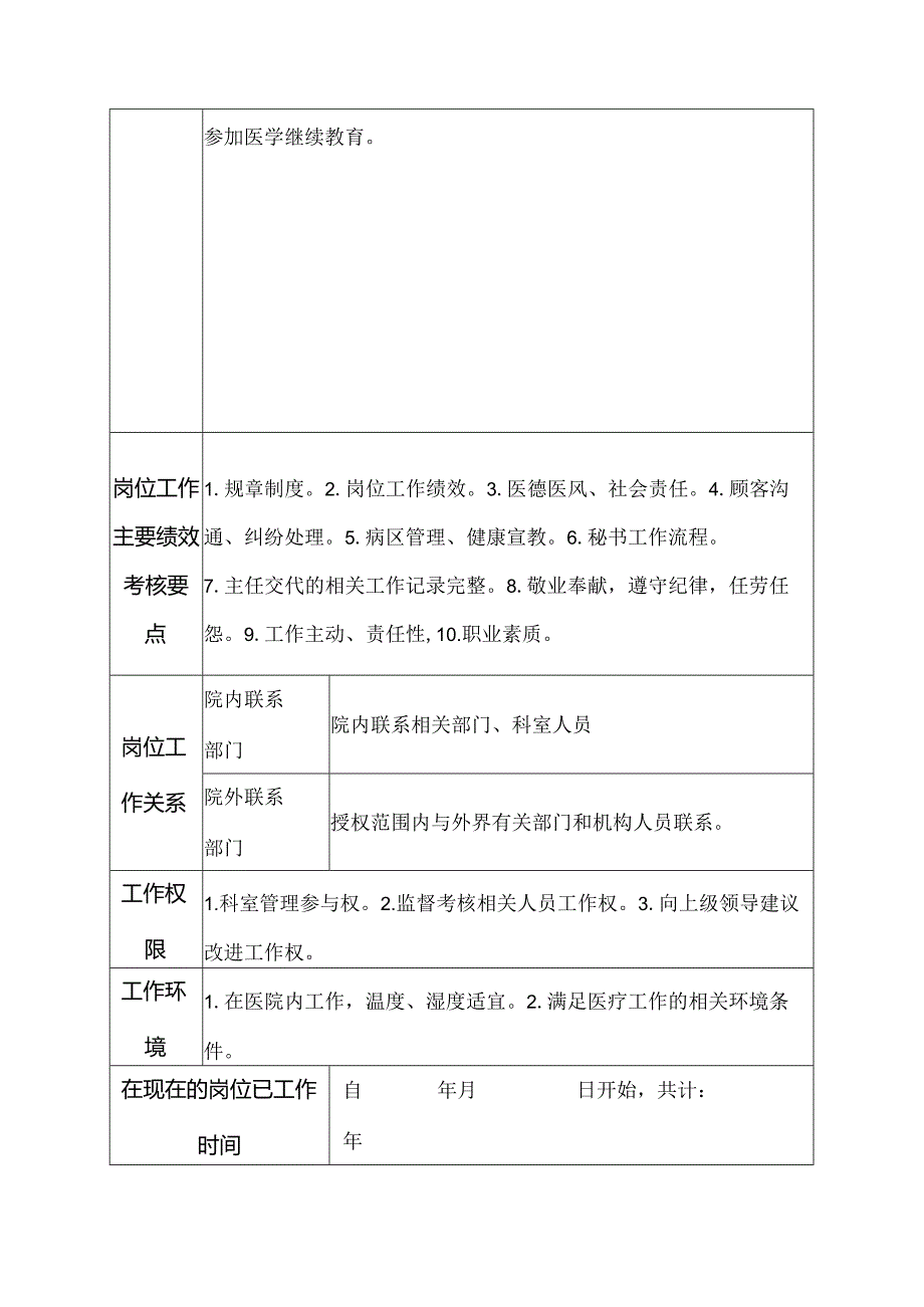 二级甲等医院麻醉科秘书岗位说明书.docx_第3页