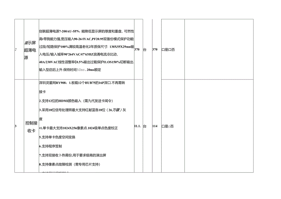 P2.5LED屏-设备点验清单.docx_第2页