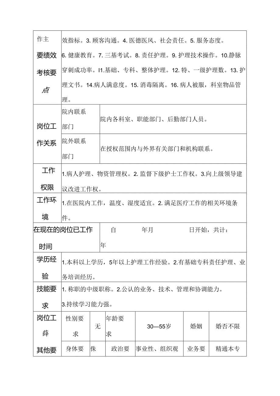 二级甲等医院耳鼻喉科总务护士岗位说明书.docx_第3页