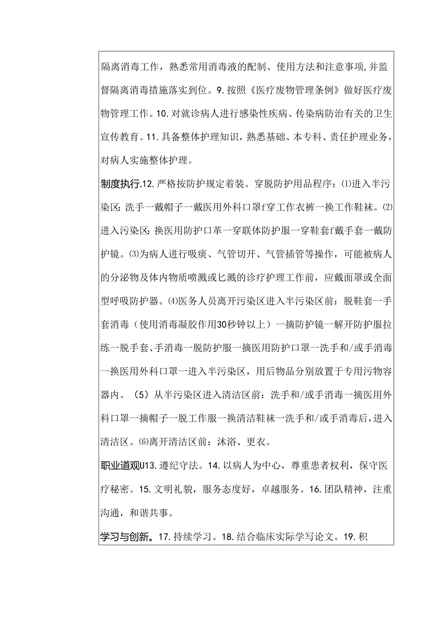 医院感染性疾病科护士岗位说明书.docx_第2页