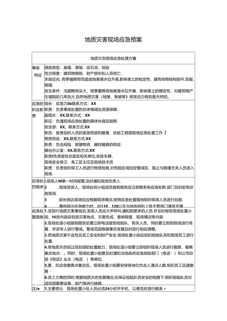 地质灾害现场应急预案.docx_第1页