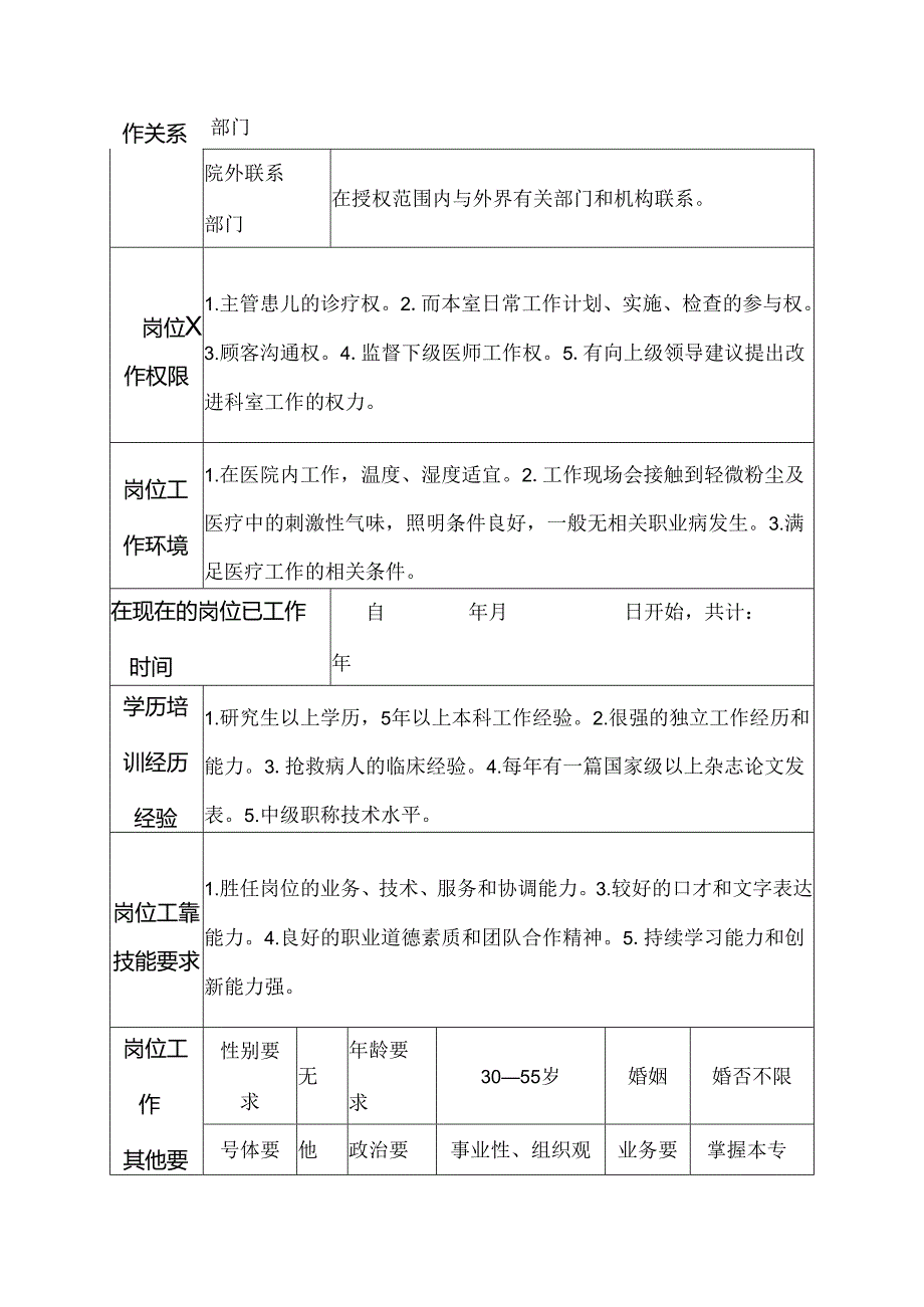 医院小儿内科监护室医师岗位说明书.docx_第3页