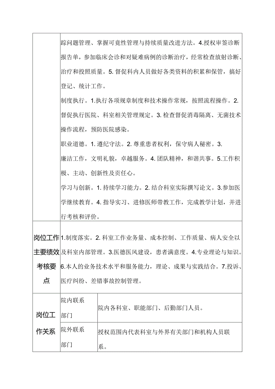 二级甲等医院放射科副主任岗位说明书.docx_第2页