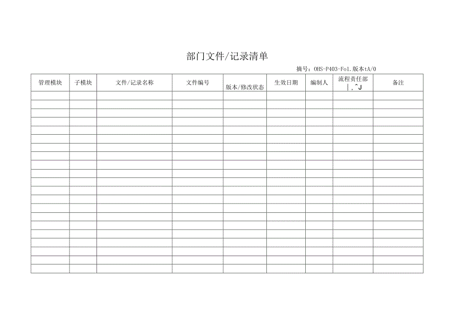 部门文件记录清单(OHS-P702).docx_第1页