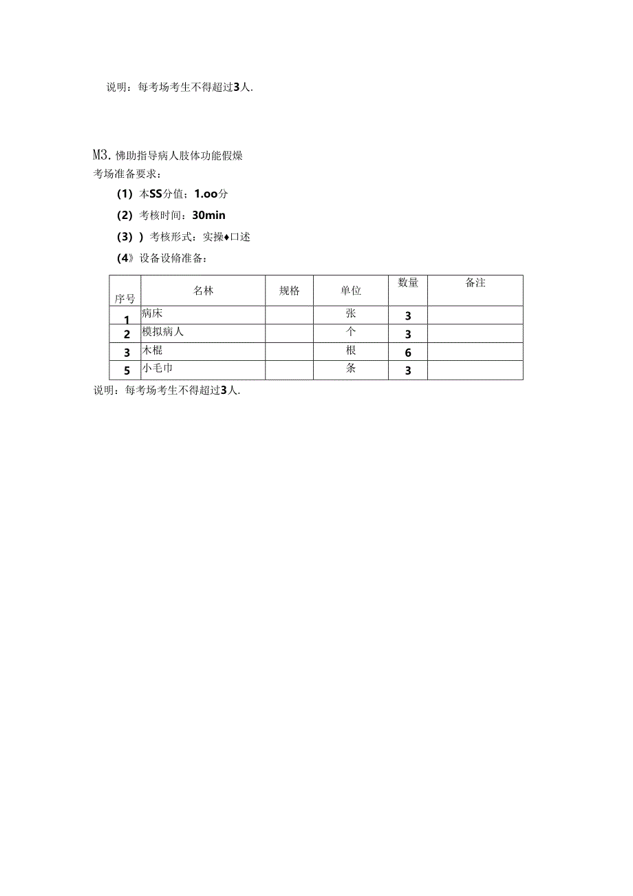 2024年山东省职业技能等级认定试卷 真题 家庭照护员 高级6卷考场、考生准备通知单.docx_第3页