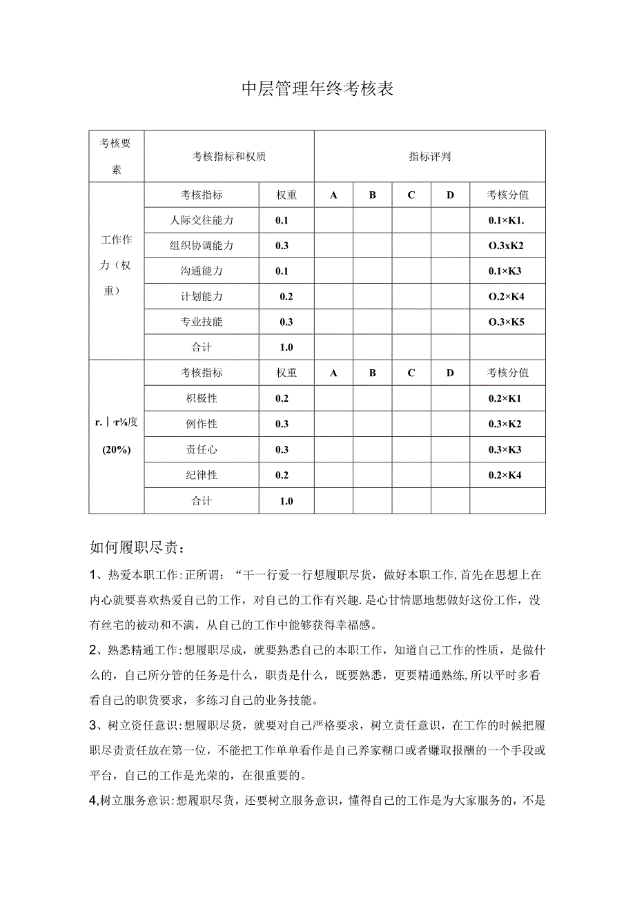 年终考核表模板(中层管理).docx_第1页