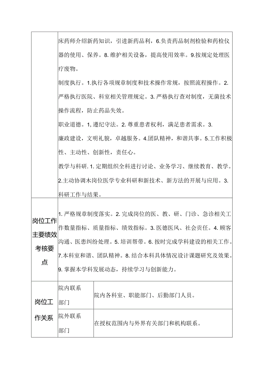 二级甲等医院药剂科药师岗位说明书.docx_第2页