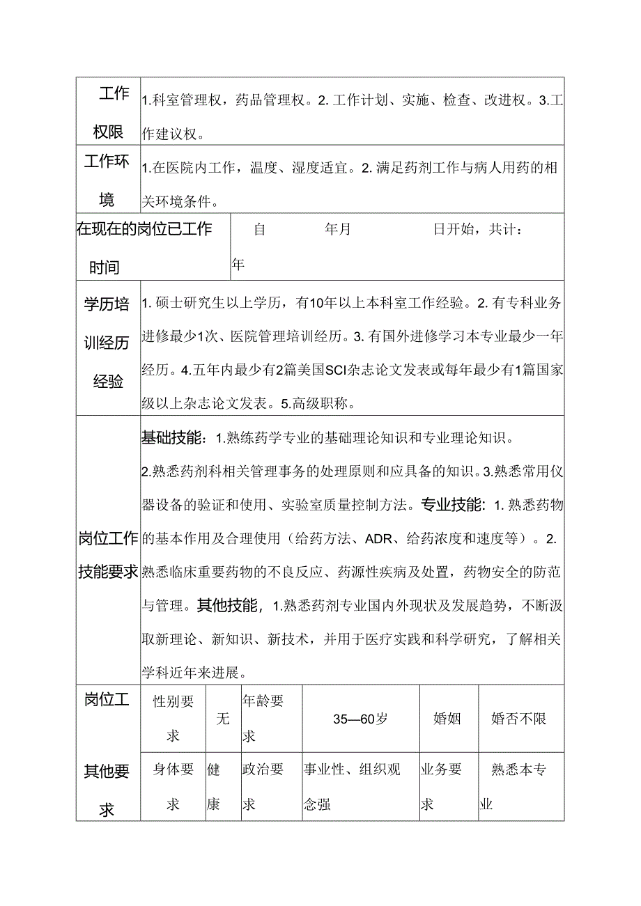 二级甲等医院药剂科药师岗位说明书.docx_第3页