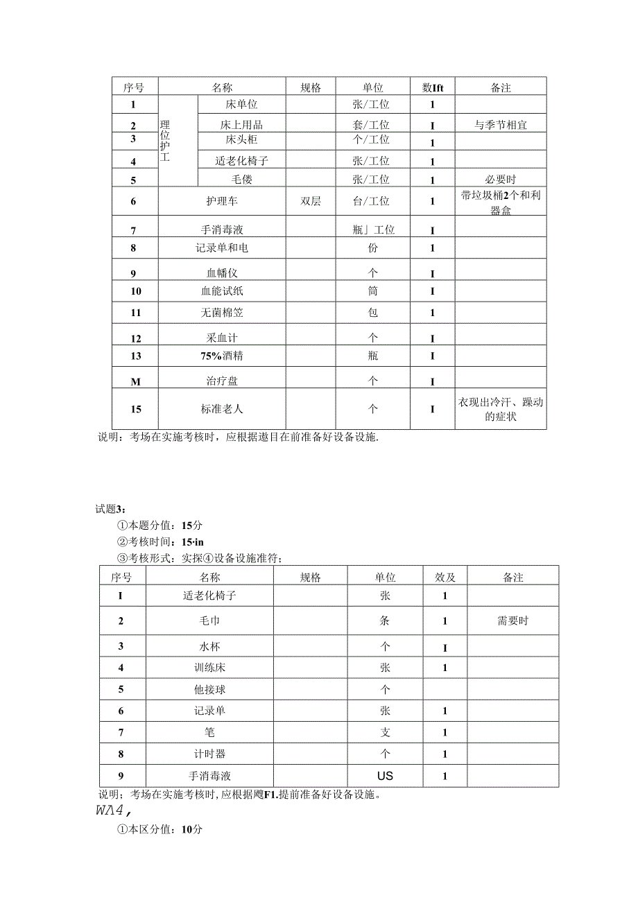 2024年山东省职业技能等级认定试卷 真题 养老护理员（中级）-技能02考场准备通知单.docx_第2页