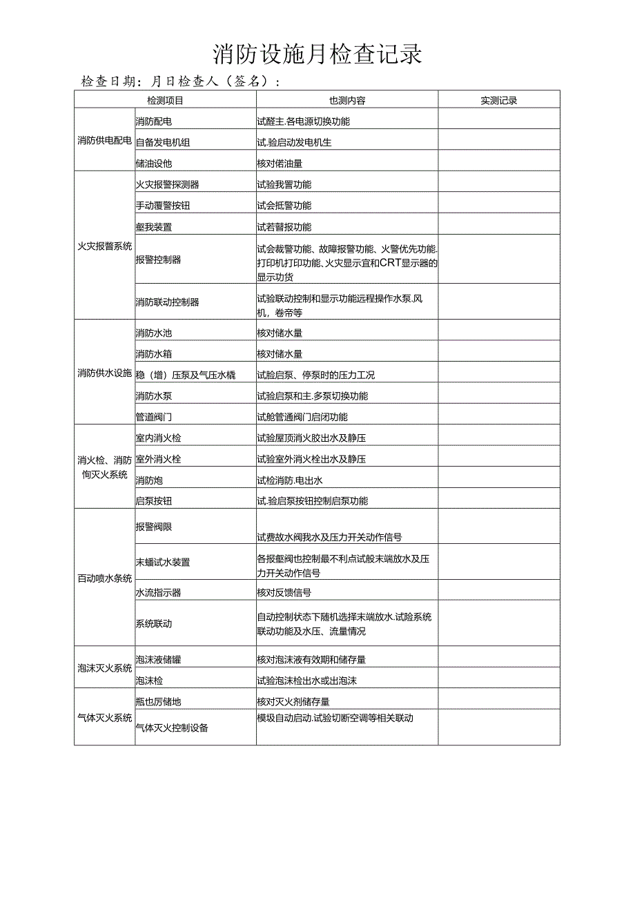 消防设施检查记录.docx_第1页