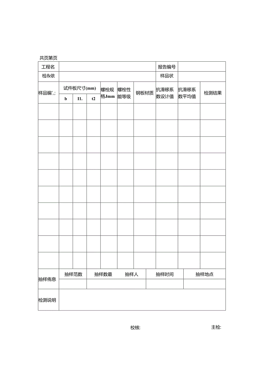 高强度螺栓连接摩擦面抗滑移系数检测报告及原始记录.docx_第2页