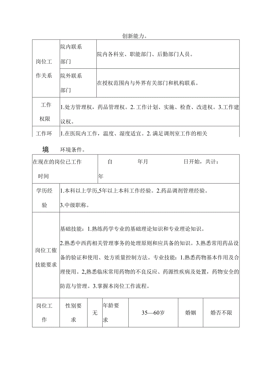 二级甲等医院药剂科药品调剂人员岗位说明书.docx_第3页