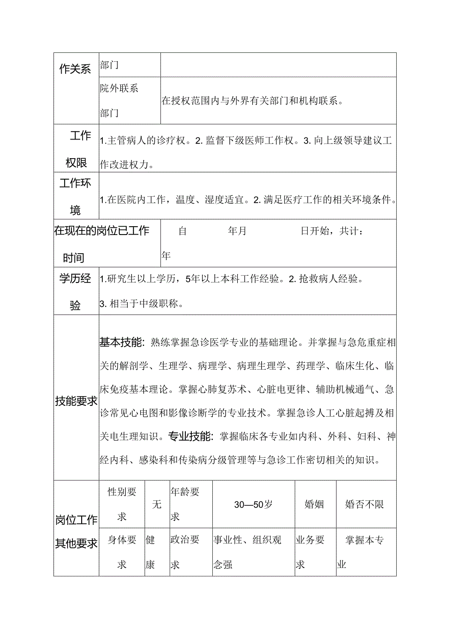 医院急诊科住院总医师岗位说明书.docx_第3页