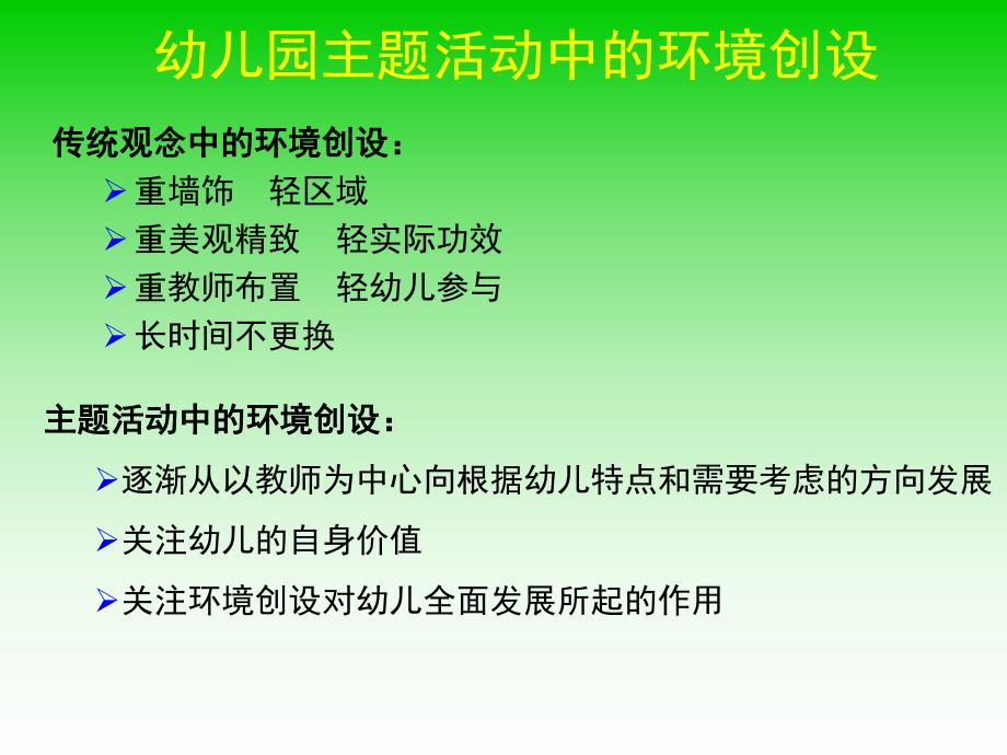 幼儿园主题活动中的环境创设PPT课件幼儿园主题活动中的环境创设.pptx_第2页