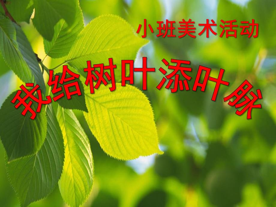 小班美术活动《我给树叶添叶脉》PPT课件教案小班美术：我给树叶添叶脉.pptx_第1页