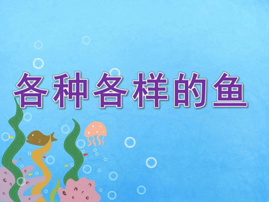 幼儿园综合《各种各样的鱼》PPT课件教案PPT课件.pptx_第1页