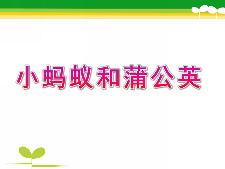 中班《小蚂蚁和蒲公英》PPT课件教案小蚂蚁和蒲公英(中班).ppt_第1页