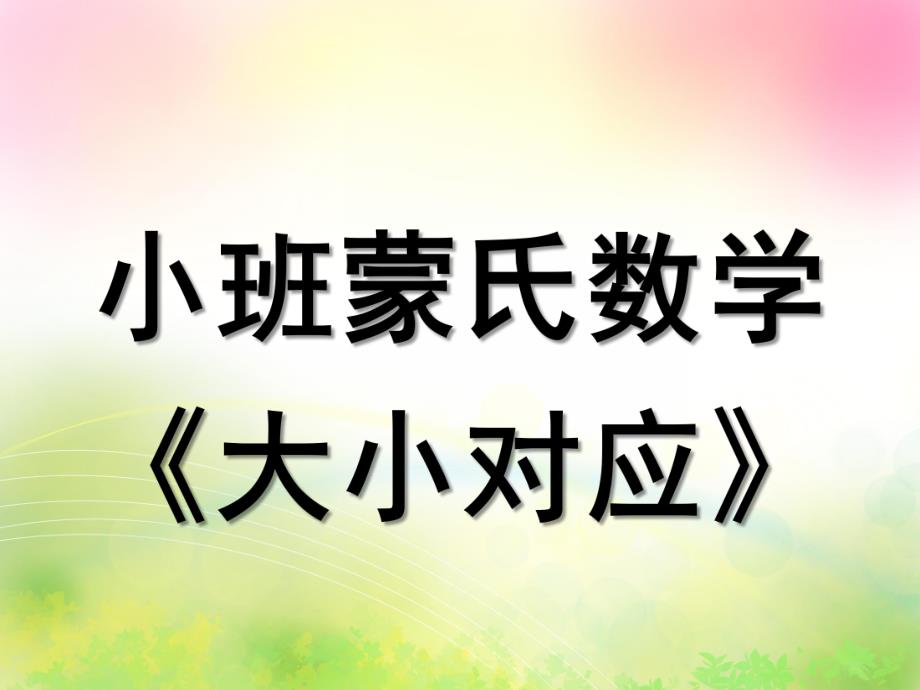 小班蒙氏数学《大小对应》PPT课件小班蒙氏数学PPT.ppt_第1页