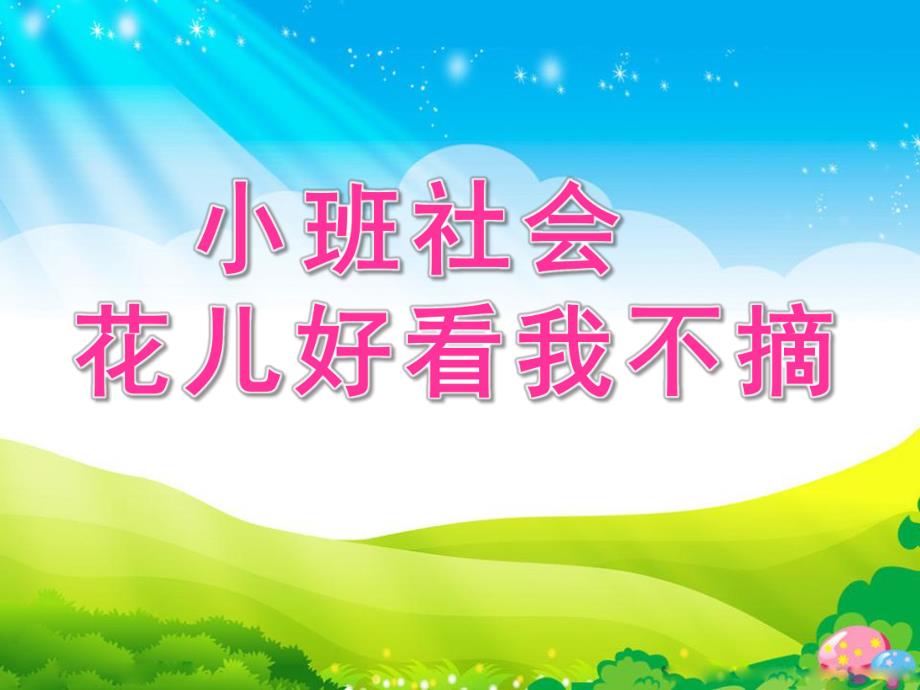 小班社会《花儿好看我不摘》PPT课件教案演示文稿1.ppt花儿好看我不摘.pptx_第1页