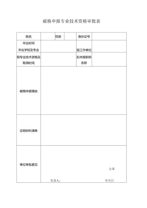 破格申报专业技术资格审批表.docx