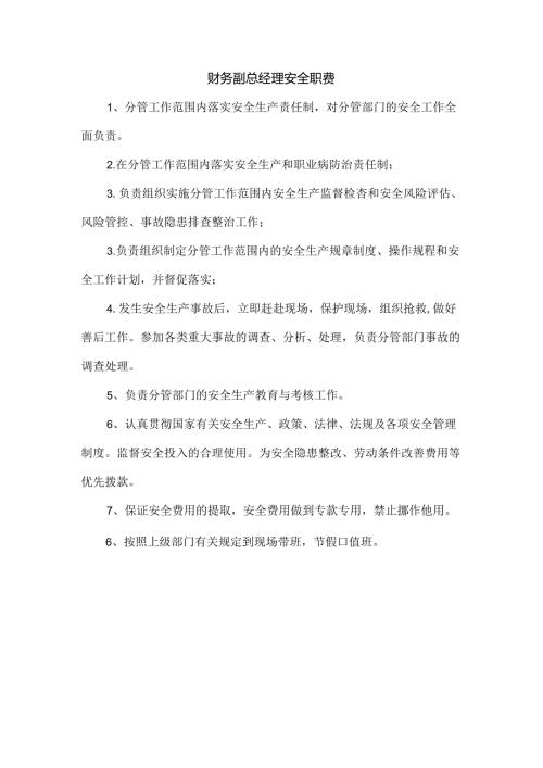 财务副总经理安全职责.docx